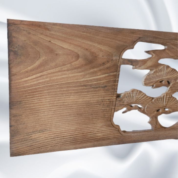 訳ありシミありB級品】薄型彫刻欄間 アンティーク建具 2枚 セット