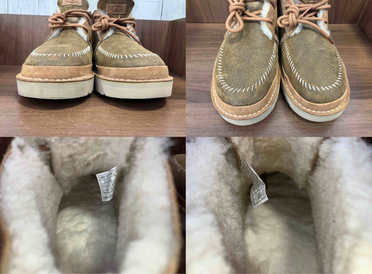 ブラウン（茶色）系 UGG アグ ショートブーツ ブラウン ニューメル クラフテッド リジェネレート 1144016 ムートンブーツ レザー スエード ボア 27cm UGG NEUMEL(アグ ニューメル) ブーツ(メンズ