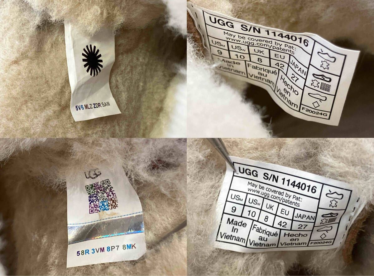 ブラウン（茶色）系 UGG アグ ショートブーツ ブラウン ニューメル クラフテッド リジェネレート 1144016 ムートンブーツ レザー スエード ボア 27cm UGG NEUMEL(アグ ニューメル) ブーツ(メンズ
