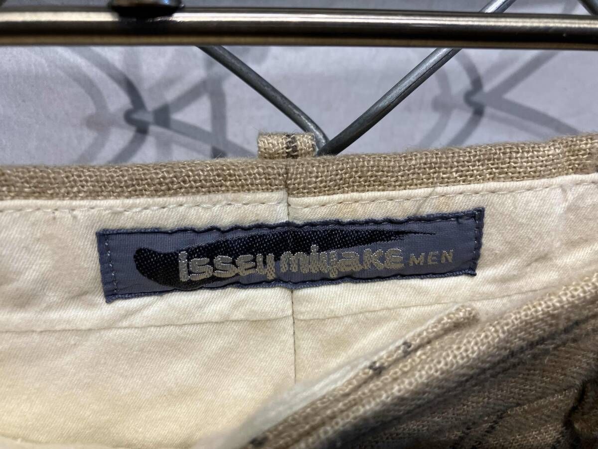 ISSEY MIYAKE MEN 80s/筆タグ リネン混パンツ べージュイッセイミヤケ