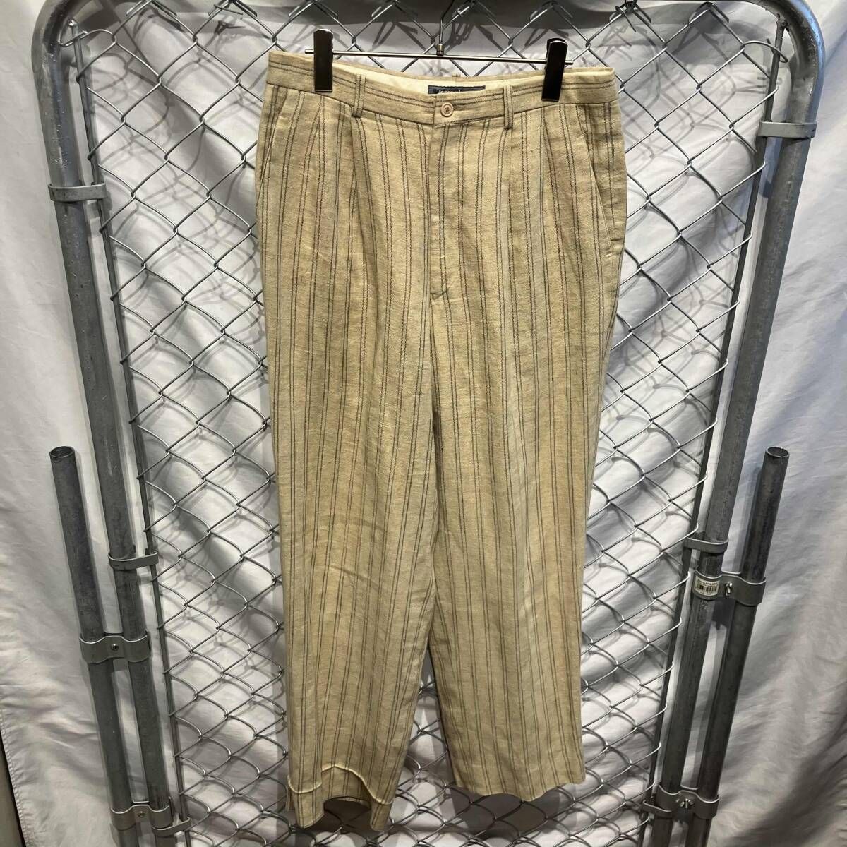 ISSEY MIYAKE MEN 80s/筆タグ リネン混パンツ べージュイッセイミヤケ