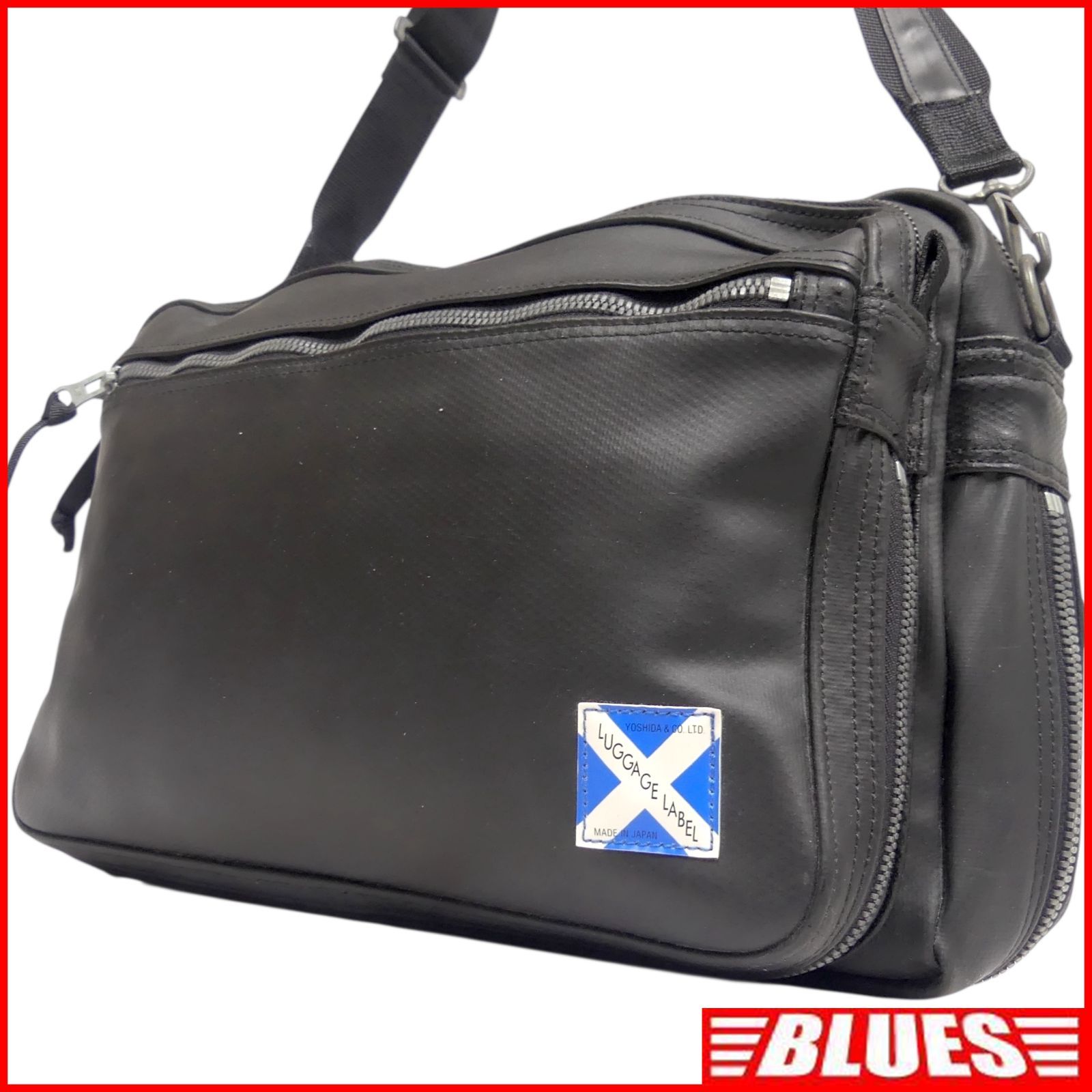 Luggage Label ブラック ショルダーバッグ LUGGAGE LABEL 吉田カバン ラゲッジレーベル ショルダーバッグ 斜め