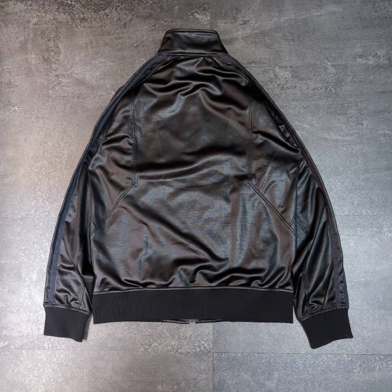 adidas Coating Tracksuit Set Up Black L/M Leather-Like Shiny