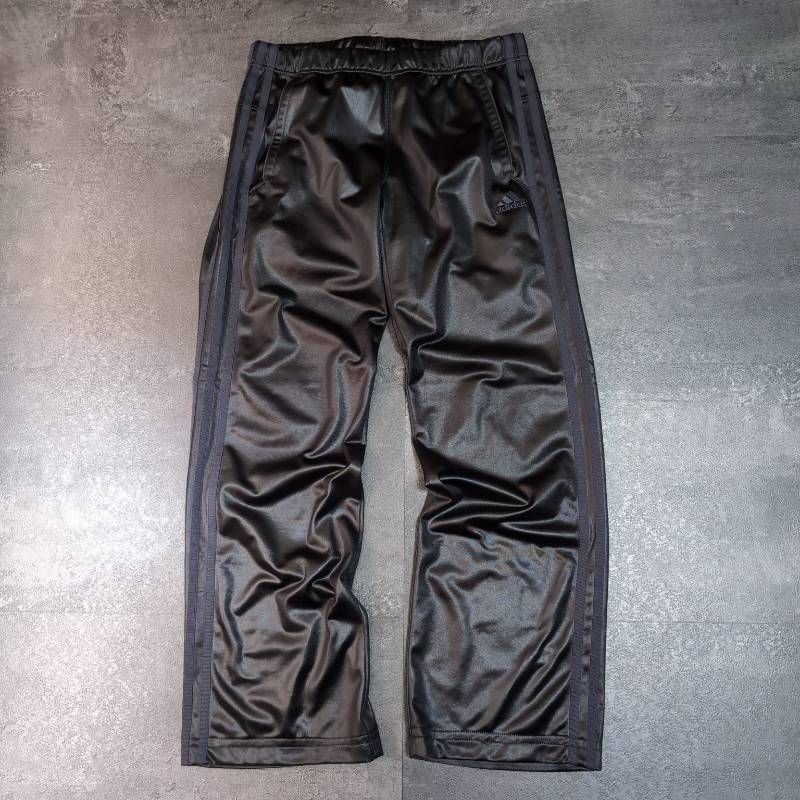 adidas Coating Tracksuit Set Up Black L/M Leather-Like Shiny