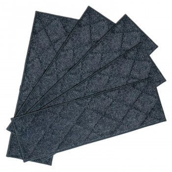 カキウチ ふわピタ階段マット ワイド 入 ネイビー