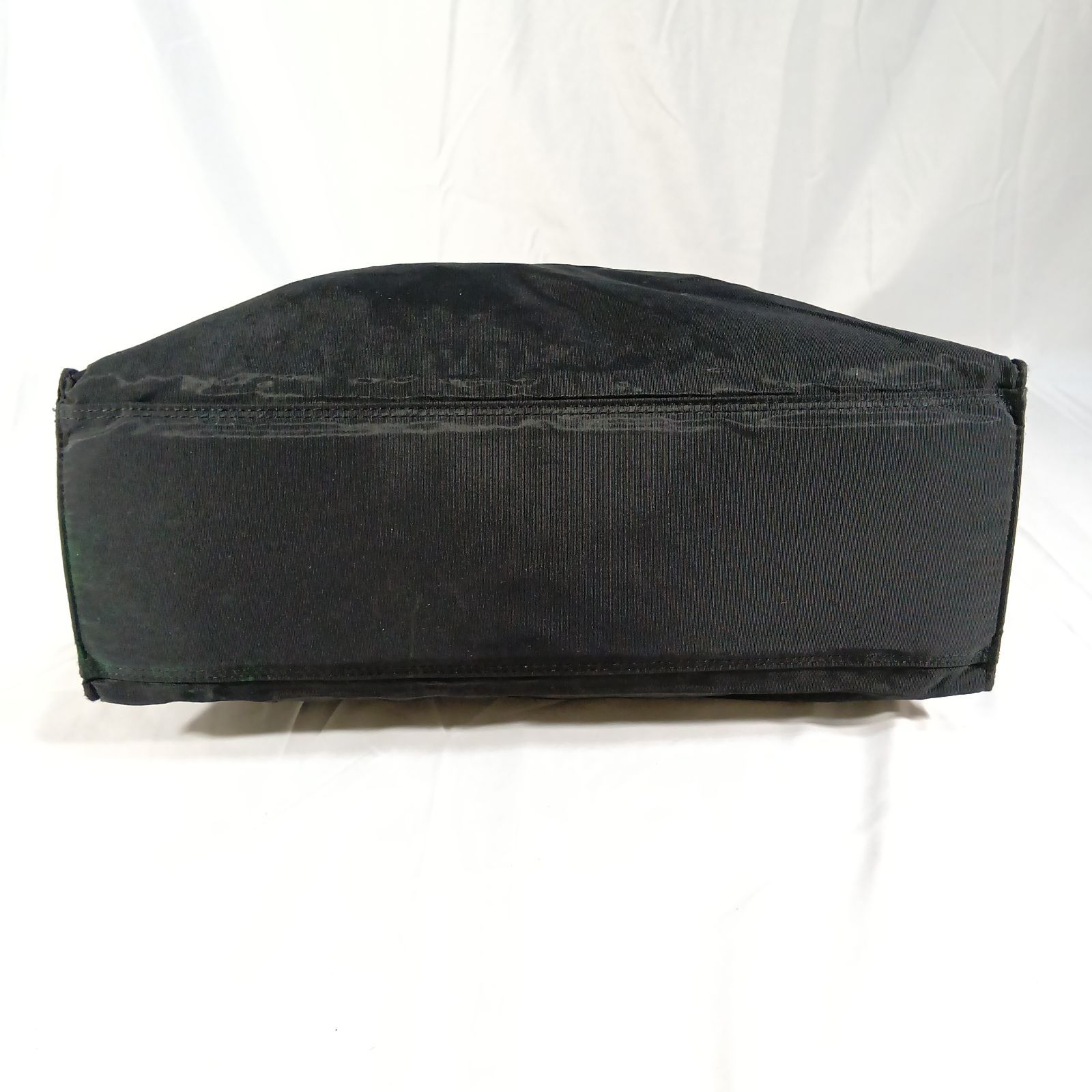 訳あり】マリークワント トートバッグ 黒 ナイロン デイジー 刺繍 A4