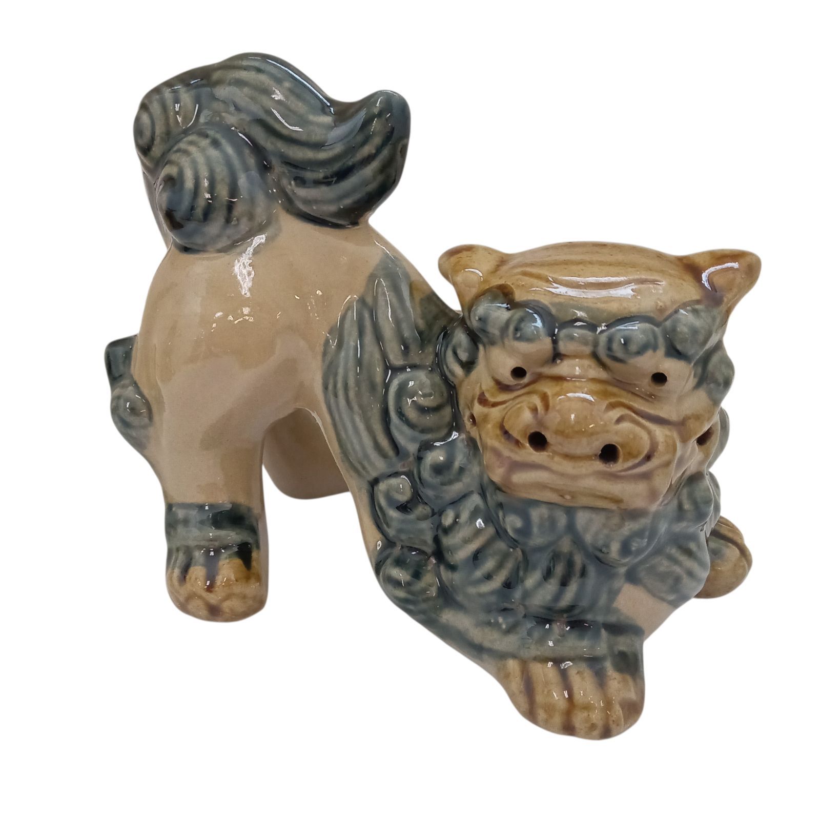 X02056 シーサー置物2体セット 陶器 シーサー インテリア 一対セット