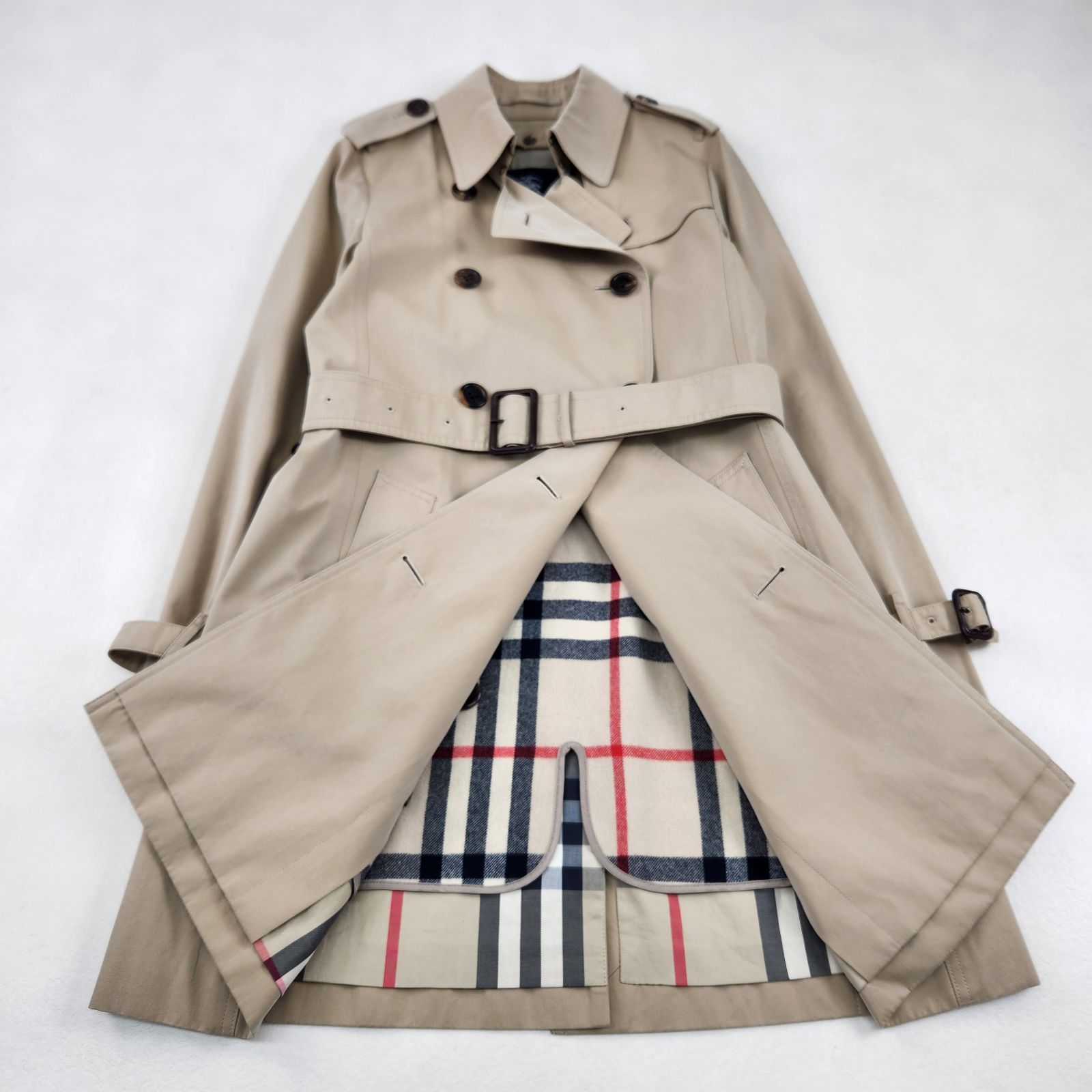 バーバリーロンドン　トレンチコート　マキシ丈　ライナー付き　ベルト付き バーバリーロンドン トレンチコート ライナー&ベルト付き ベージュ 36