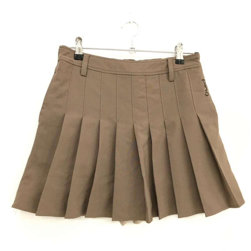【新品】PEARLY GATES ブラウン プリーツスカート 超美品】ピン プリーツスカート ブラウン ロゴ刺しゅう レディース S