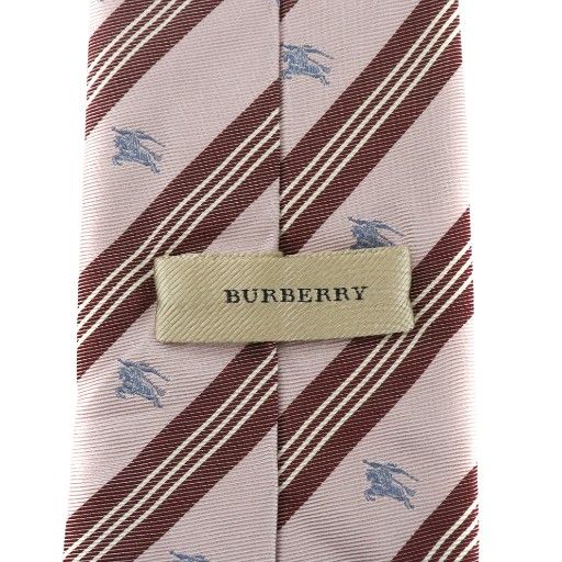 バーバリー BURBERRY ネクタイ 絹 シルク ワイドタイ ストライプ ロゴ