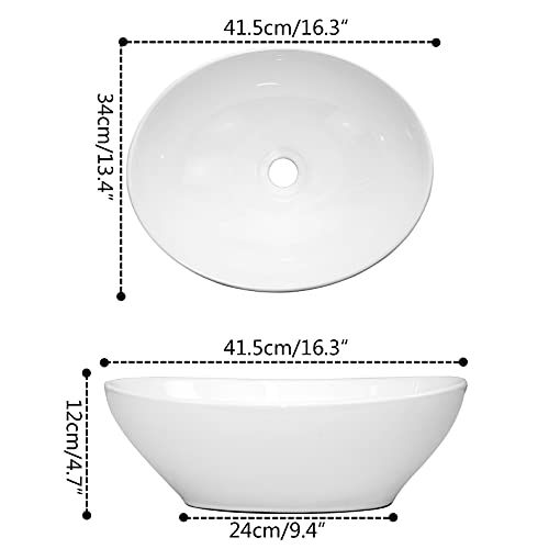 おしゃれ 洗面ボウルセット 置き型 洗面台 手洗い鉢 白陶器製 楕円形 洗面ボール 洗面器 洗面鉢 コンパクトサイズ ×120 mm トイレ 洗面所用po 005 c 6537