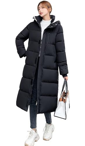 BryQrvy ベンチコート 中綿 ダウンコート 冬ダウンコートレディース ロングコート 中綿コート レディース 秋冬 フード付き 長め 膝下 大きいサイズ おしゃれ 中綿入り 厚手 アウター バイク アウトドア 防寒po 7088 ae 53
