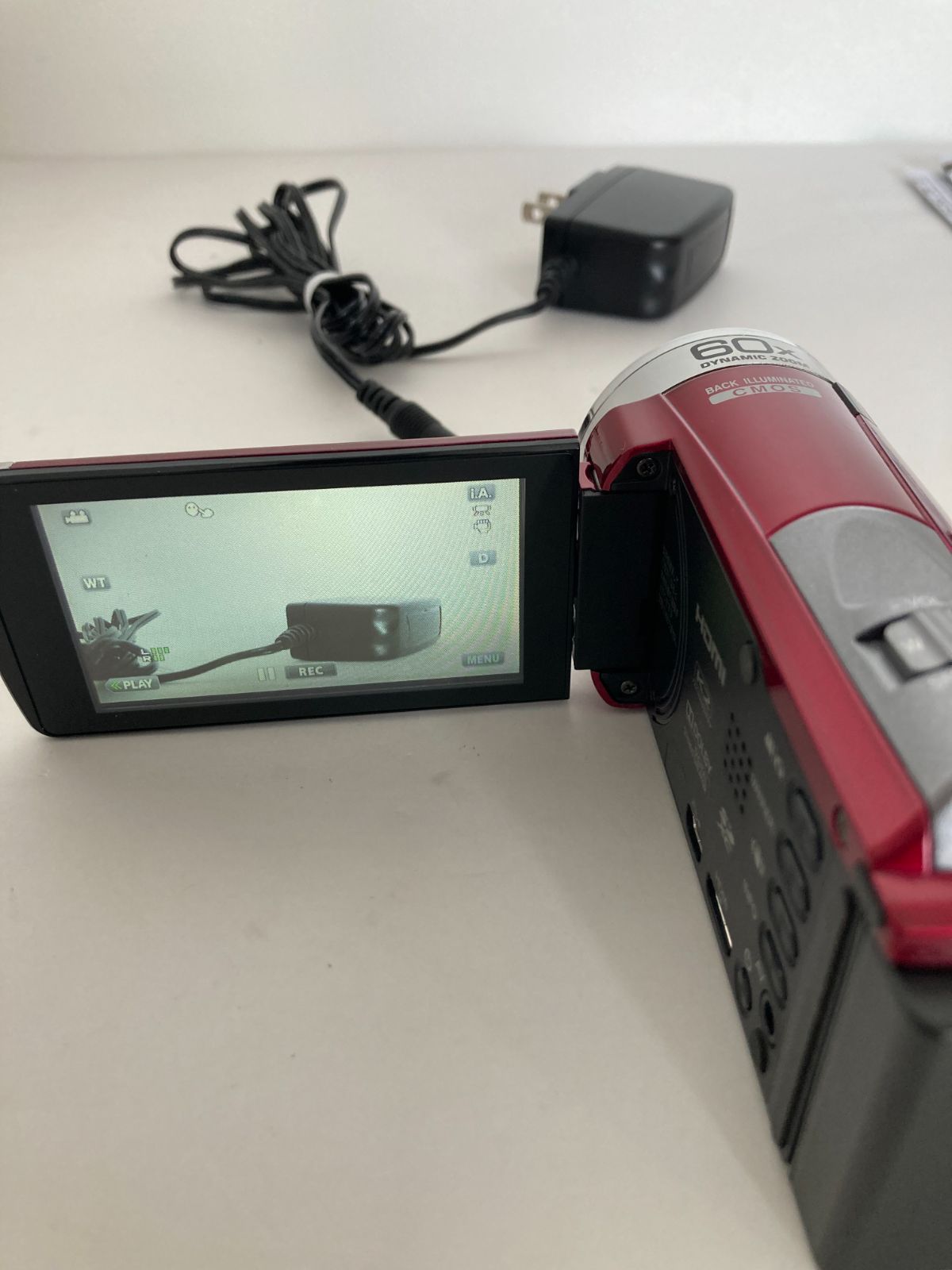 状態良 JVC Everio GZ-E780 フルHD ビデオカメラ レッド GZ-E780-R