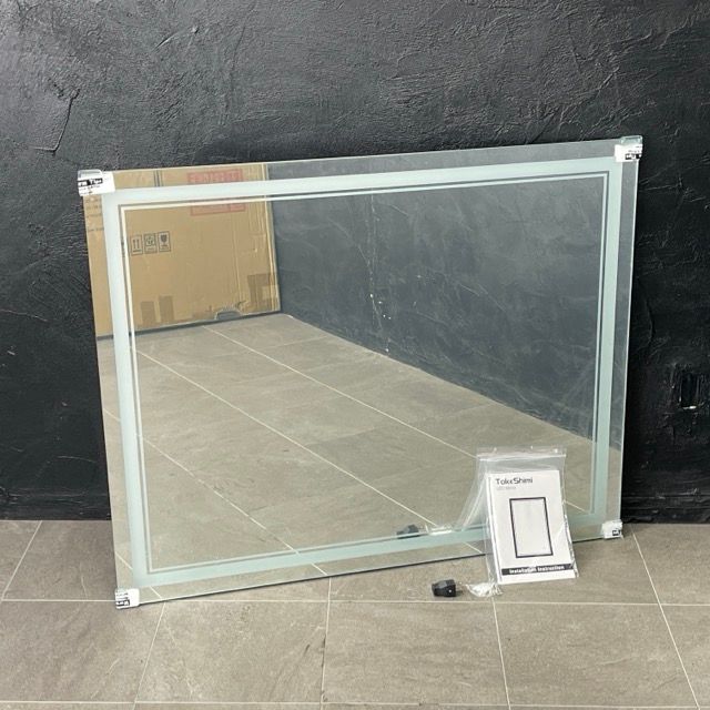 ♥ LEDミラー TokeShimi W 100 H 80 D 4 cm 大型 女優ミラー 洗面台 化粧鏡 好きな所に設置しやすい形状設計 |70139