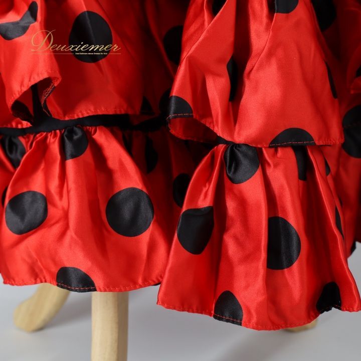 フラメンコ 衣装 ファルダ スカート ブラック系 ボランテ フリル 水玉