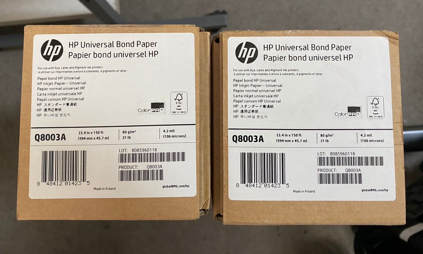 PC周辺機器 HP ユニバーサル紙 Q8003A 23.4インチ x 150フィート