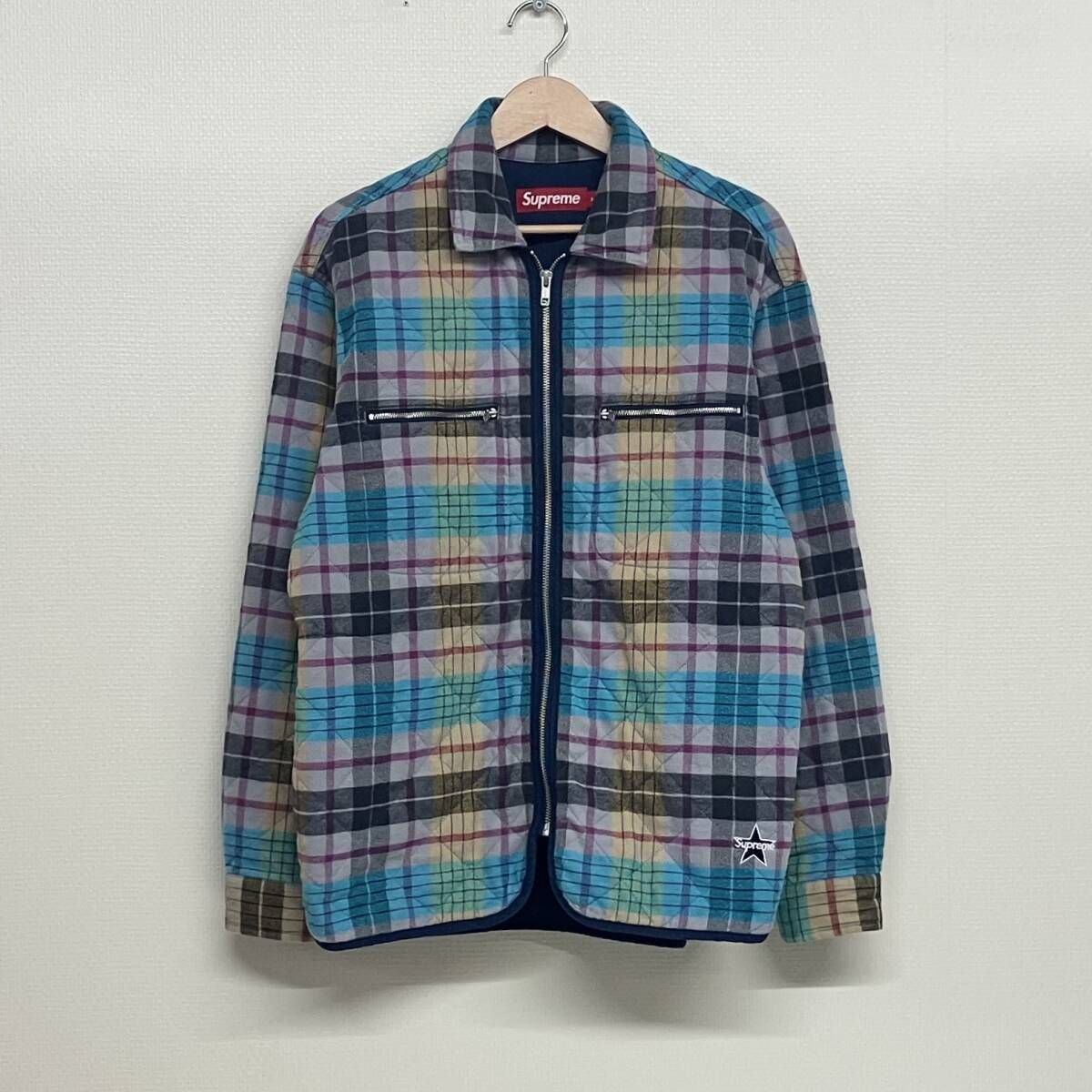 Supreme Quilted Flannel Zip UP Shirt Multi シュプリーム キルテッド 