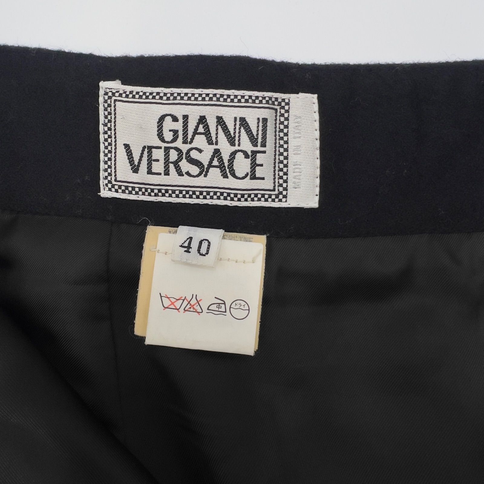 ✨美品✨Gianni Versace 90s イタリア製 ウール ブラックスカート 40