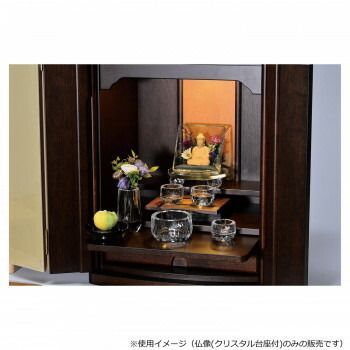 月虹 げっこう 仏像 クリスタル台座付 桧|1.8寸 座弥陀|パープル