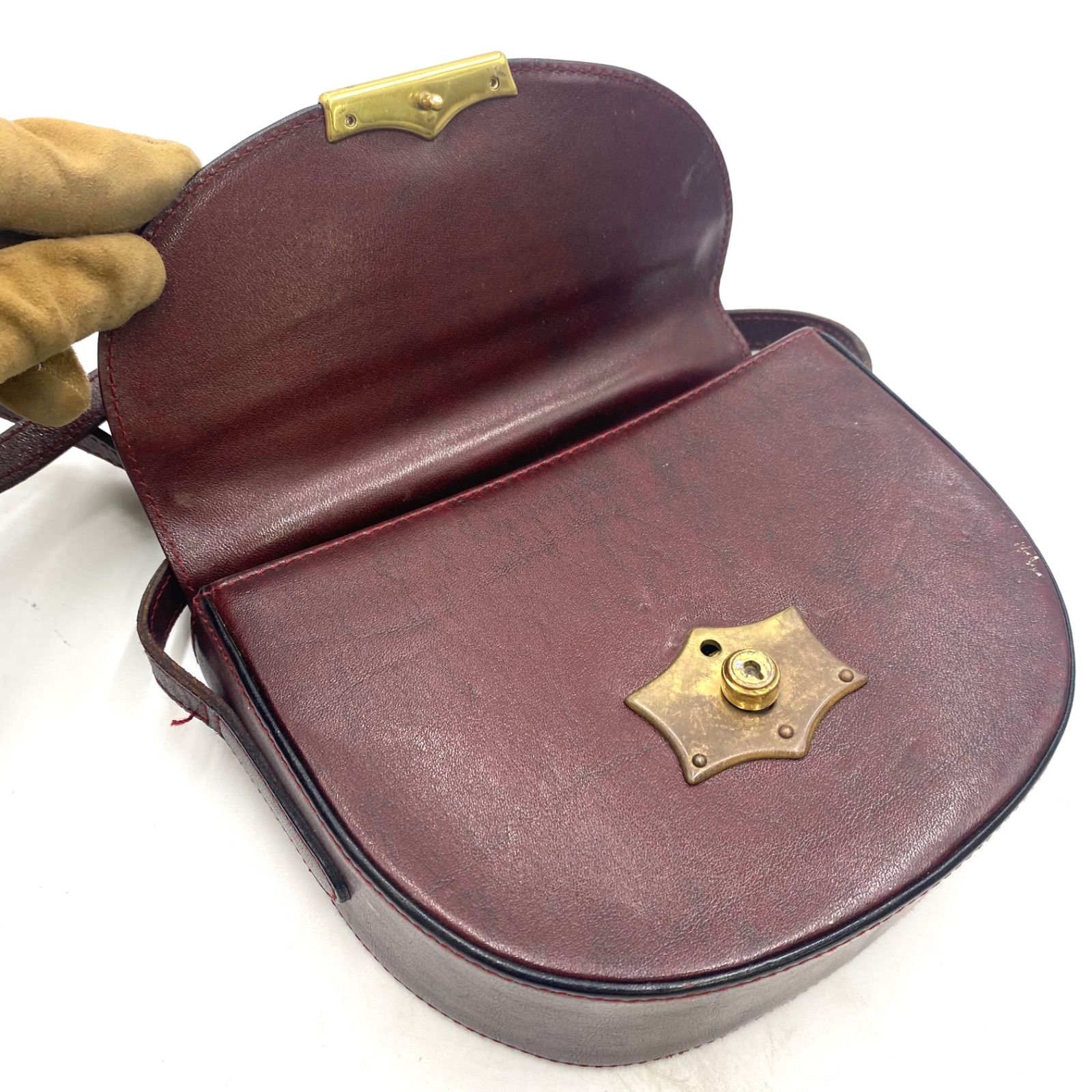 GOLD PFEIL ゴールドファイル ショルダーバッグ 斜めがけ ボルドー