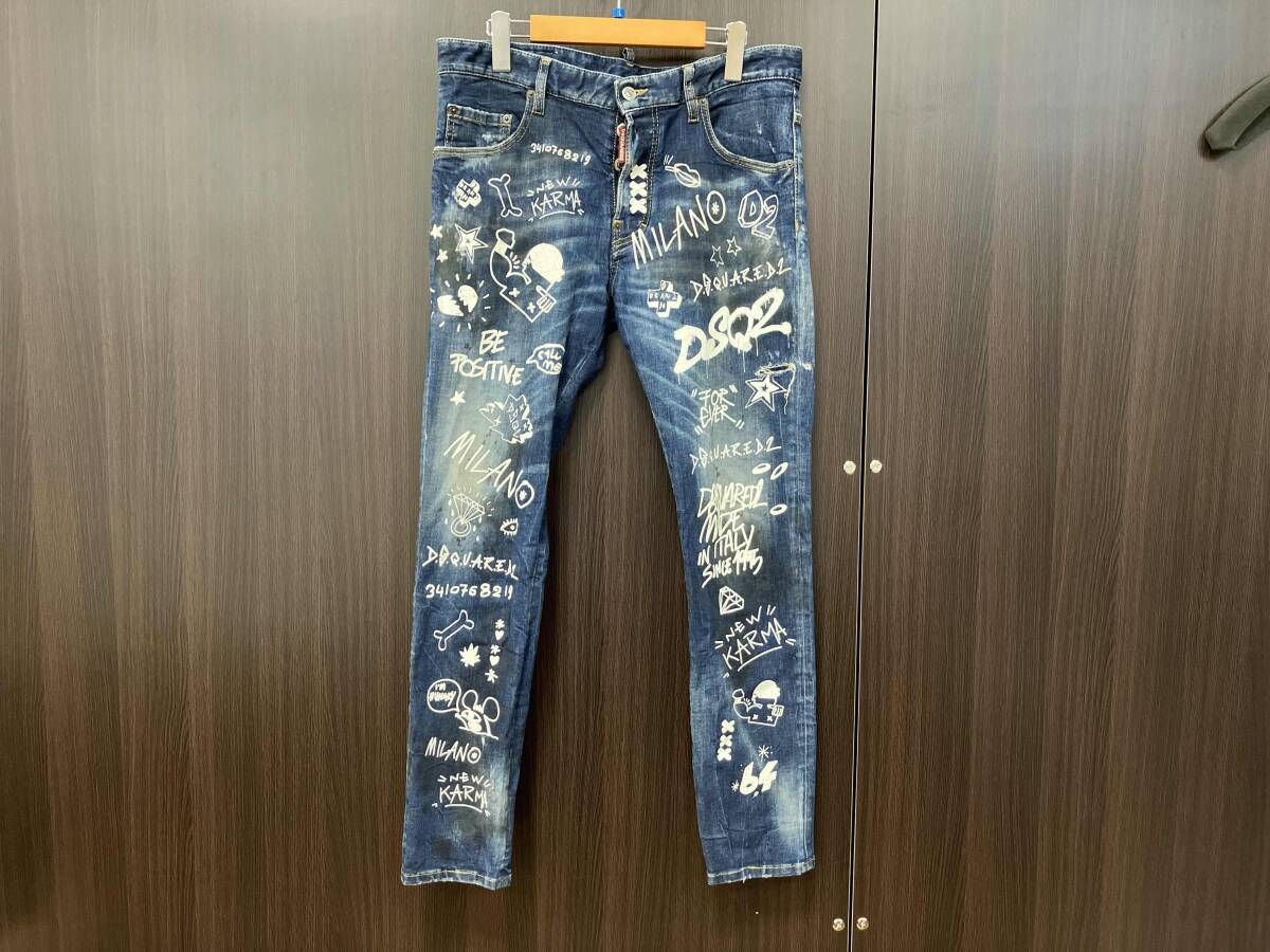 DSQUARED2/ジーンズ/S74LB1099 2022 Lサイズ DSQUARED2 ディースクエアード ボタンフライジーンズ