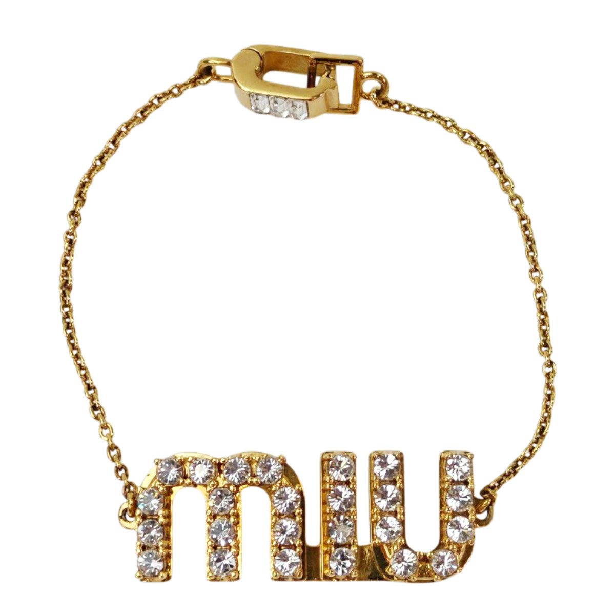 miumiu ロゴ ゴールドブレスレット miumiu ミュウミュウ ロゴ ブレスレット ゴールド 管理番号：10904