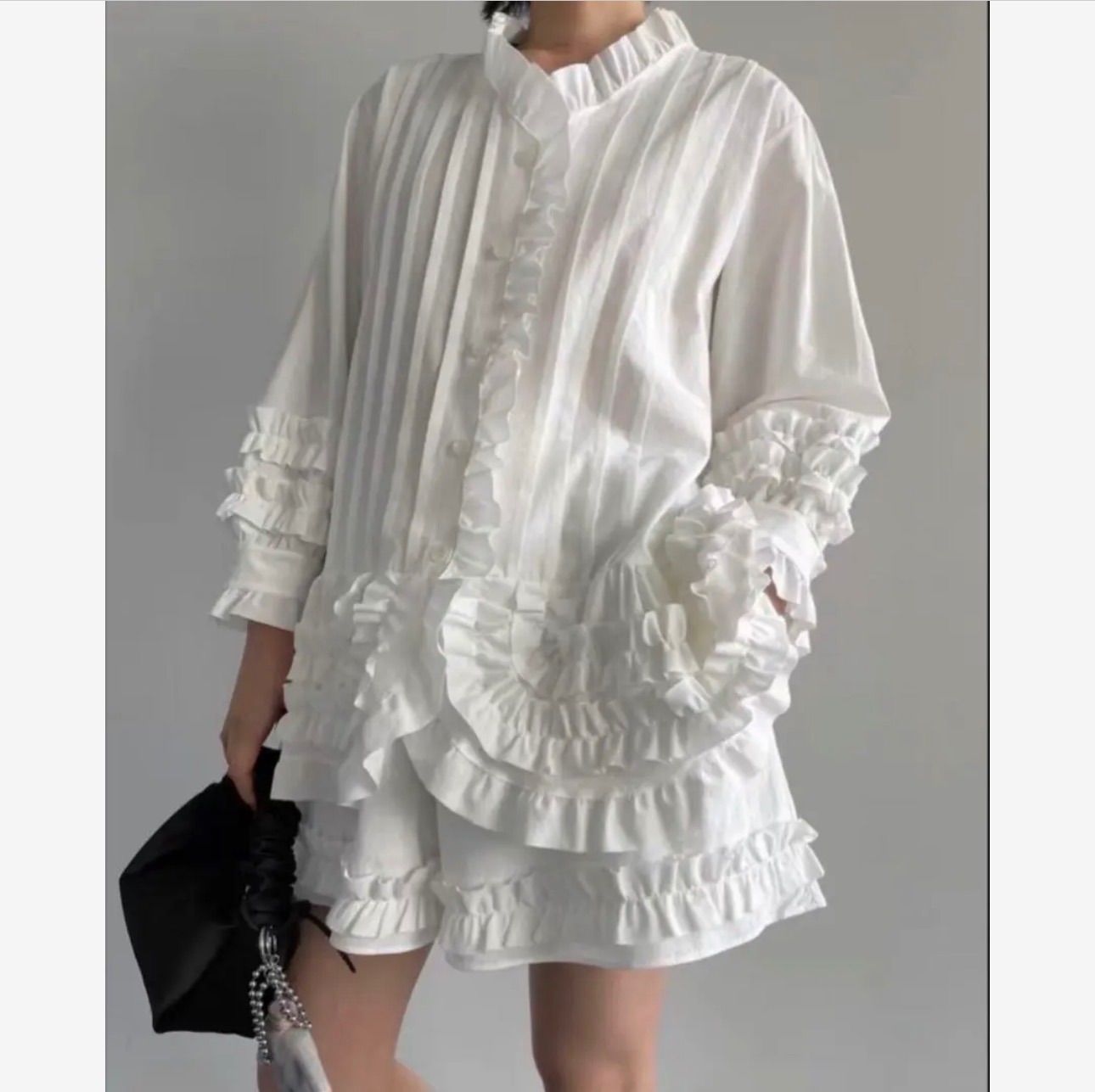 ホイップフリルチュニックブラウス アンミヌ ロージーモンスター