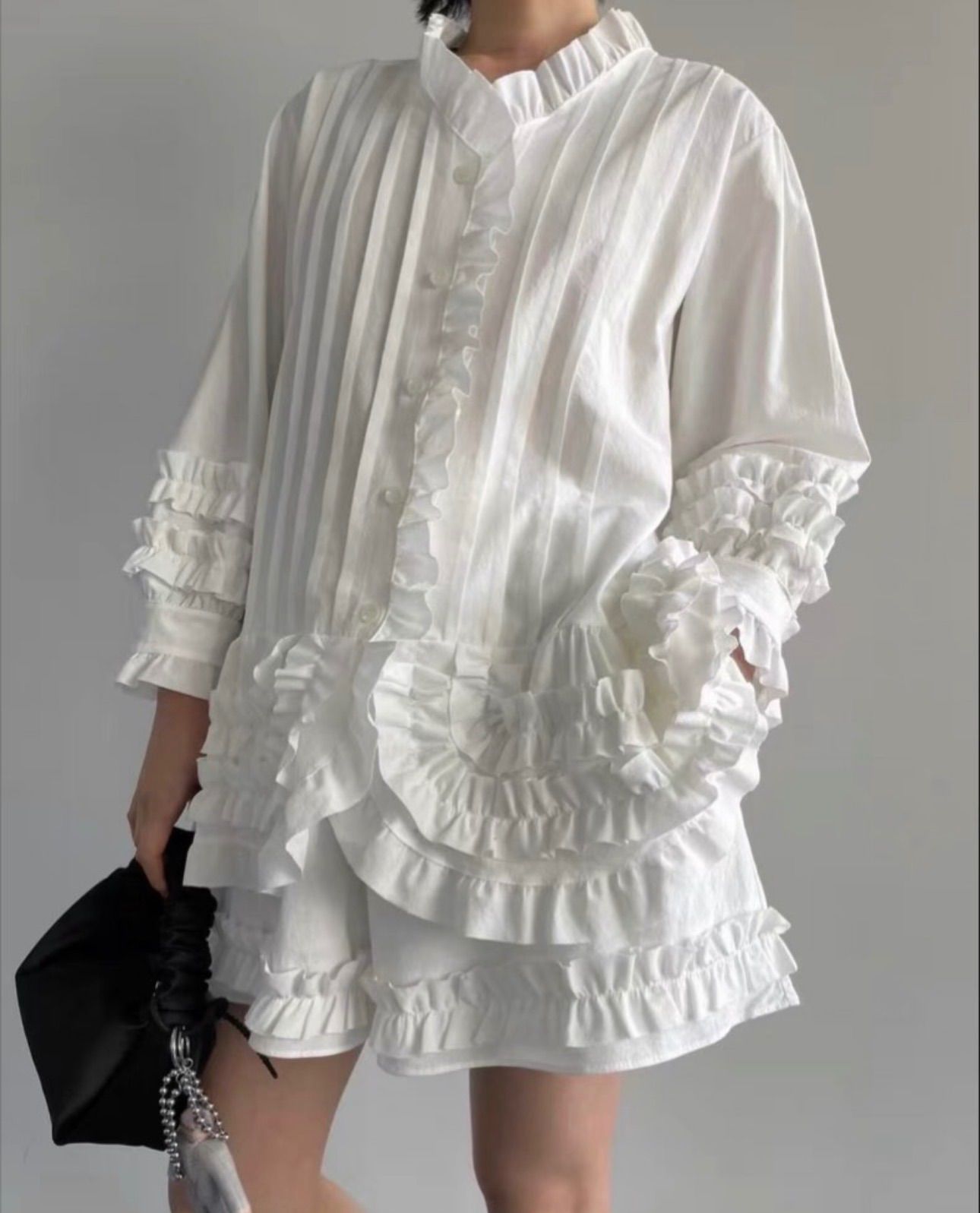 ホイップフリルチュニックブラウス アンミヌ ロージーモンスター