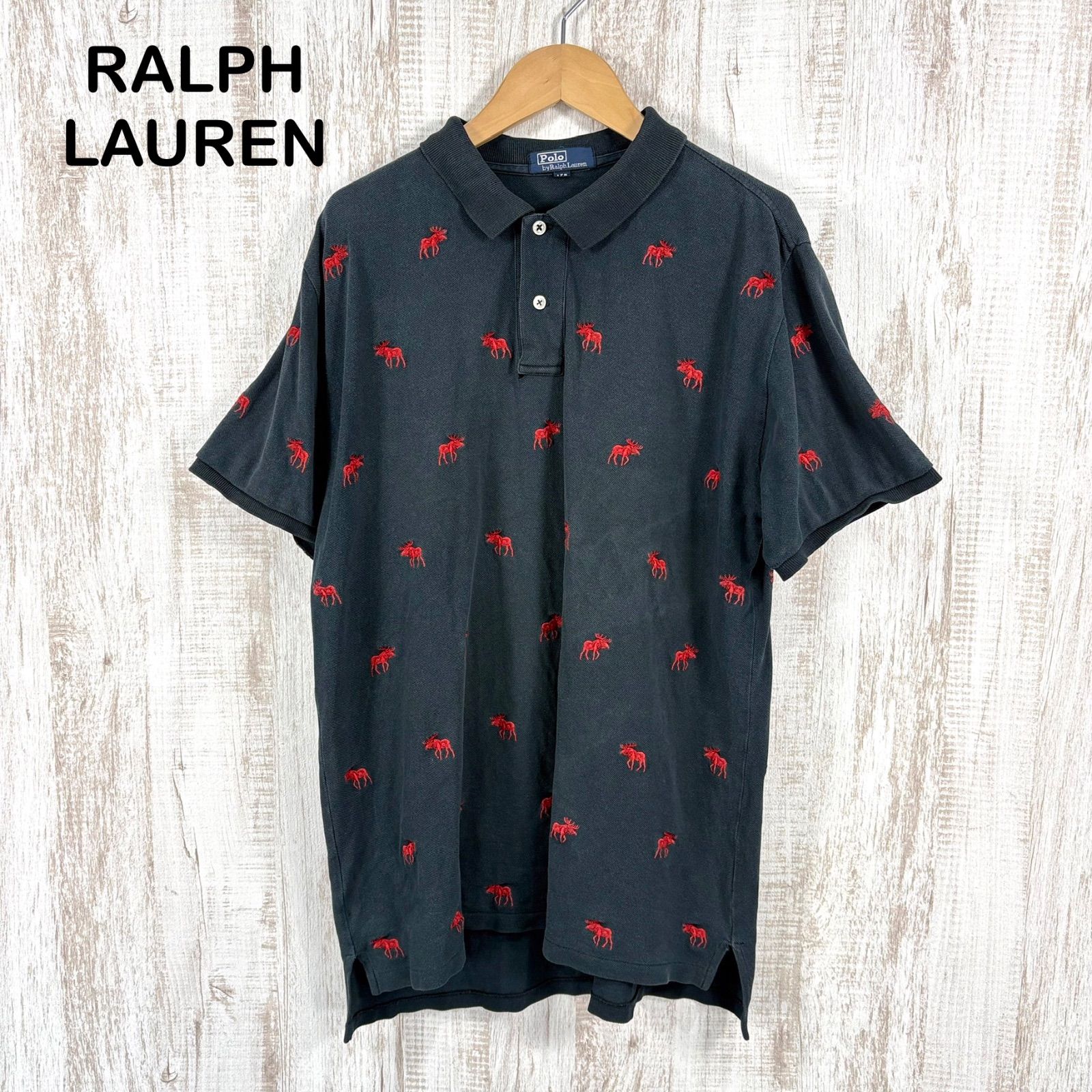 90s Polo by Ralph Lauren ポロバイラルフローレン 刺繍総柄 鹿の子
