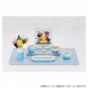  セラミックステージ 有田焼 角型 桜小紋|ブルー a 1072 その他 仏壇 仏具