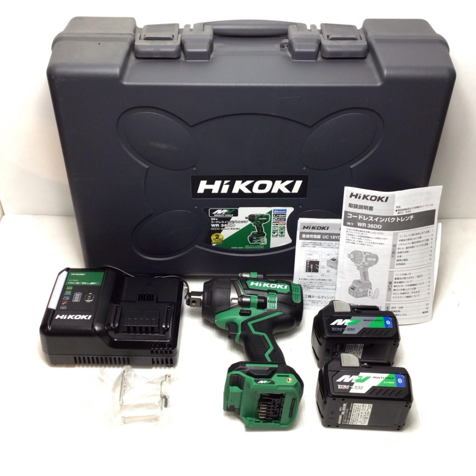 ΘΘHiKOKI ハイコーキ インパクトレンチ ♥品 S 付属品完備 コードレス式 36 v 2 XPS WR DD グリーン
