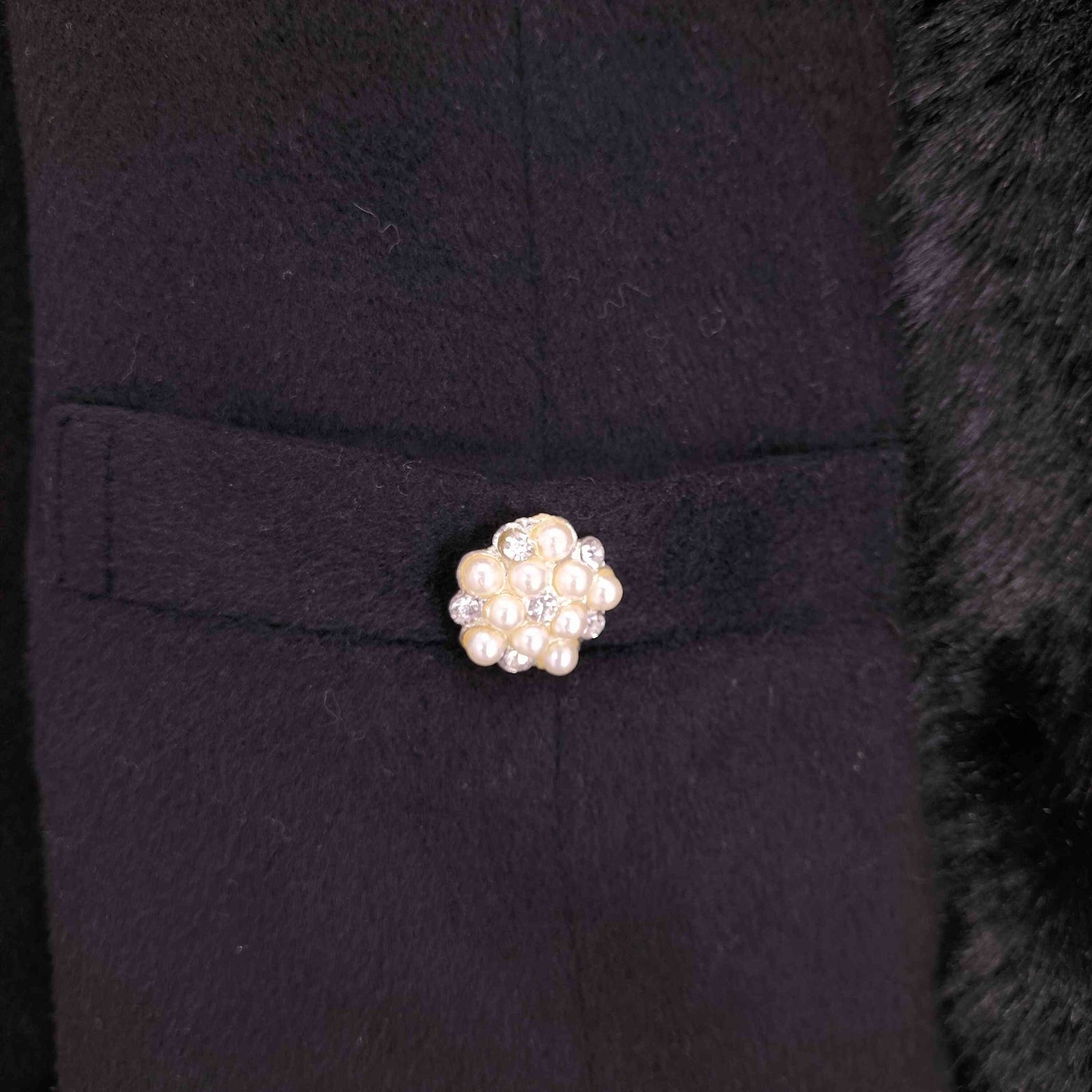 ミシェルマカロン michell Macaron ファー ビジュー コート レディース