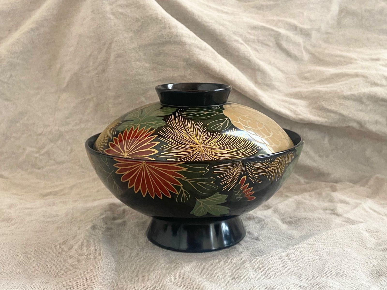 輪島塗 菊詰沈金花蒔絵 蓋付椀 2客 / 懐石椀・吸物椀・雑煮椀 - メルカリ