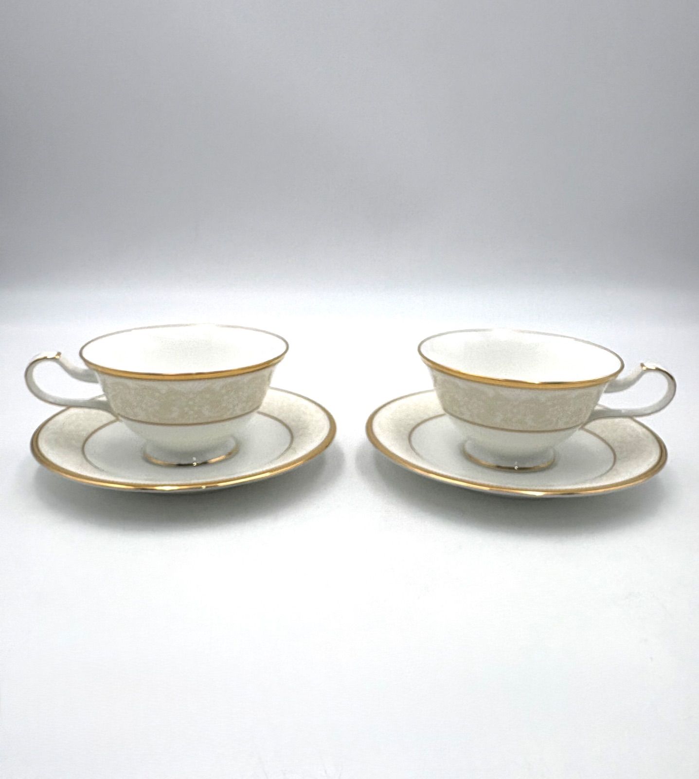 ♥保管品 Noritake ノリタケ ホワイトパレス ティーカップ＆ソーサー 2客セット ペア き