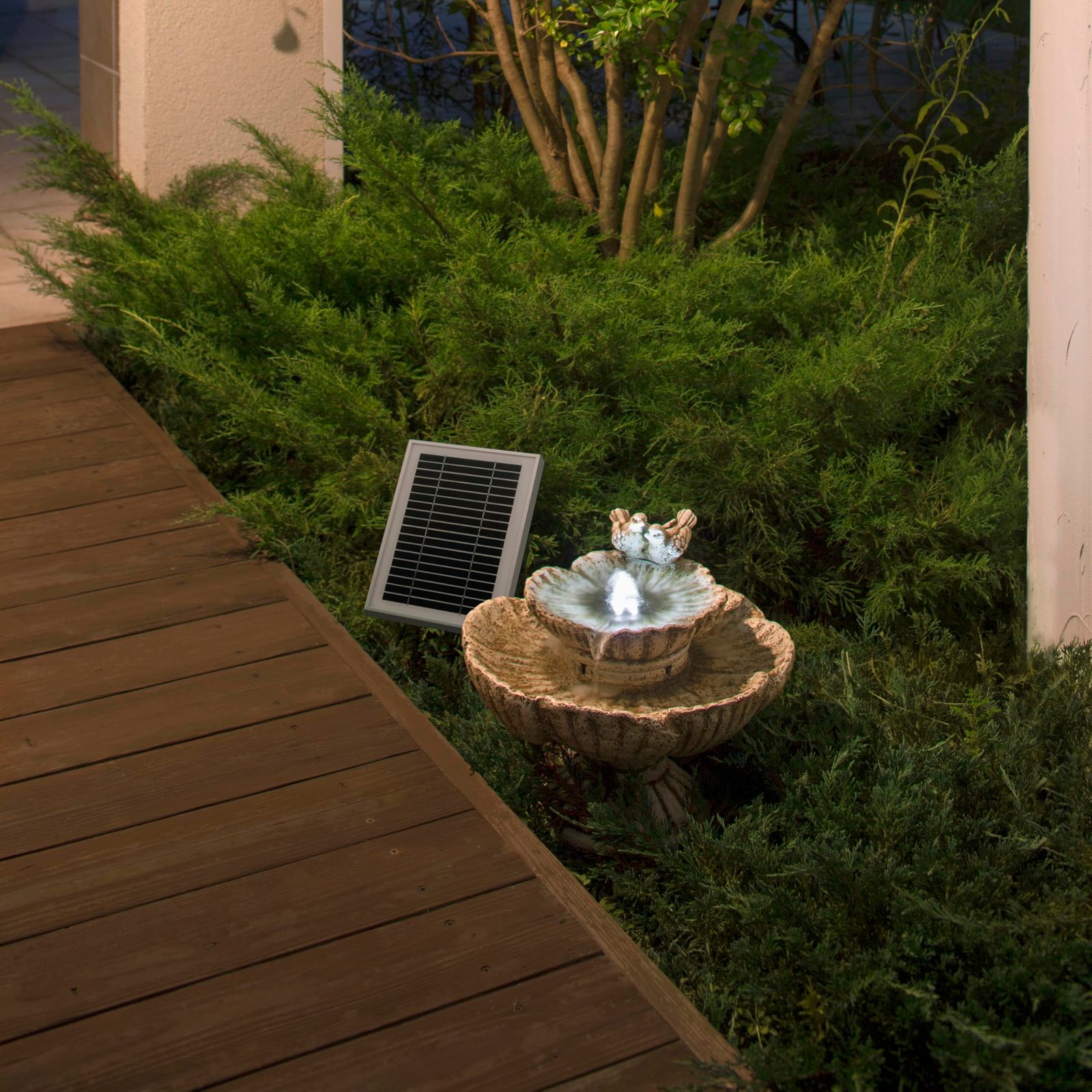 タカショー ソーラー 噴水 ソーラーファウンテン バードバス 太陽光 庭 デコレーション 癒しを演出 ポリレジン ABS樹脂 アルミニウム STF-07