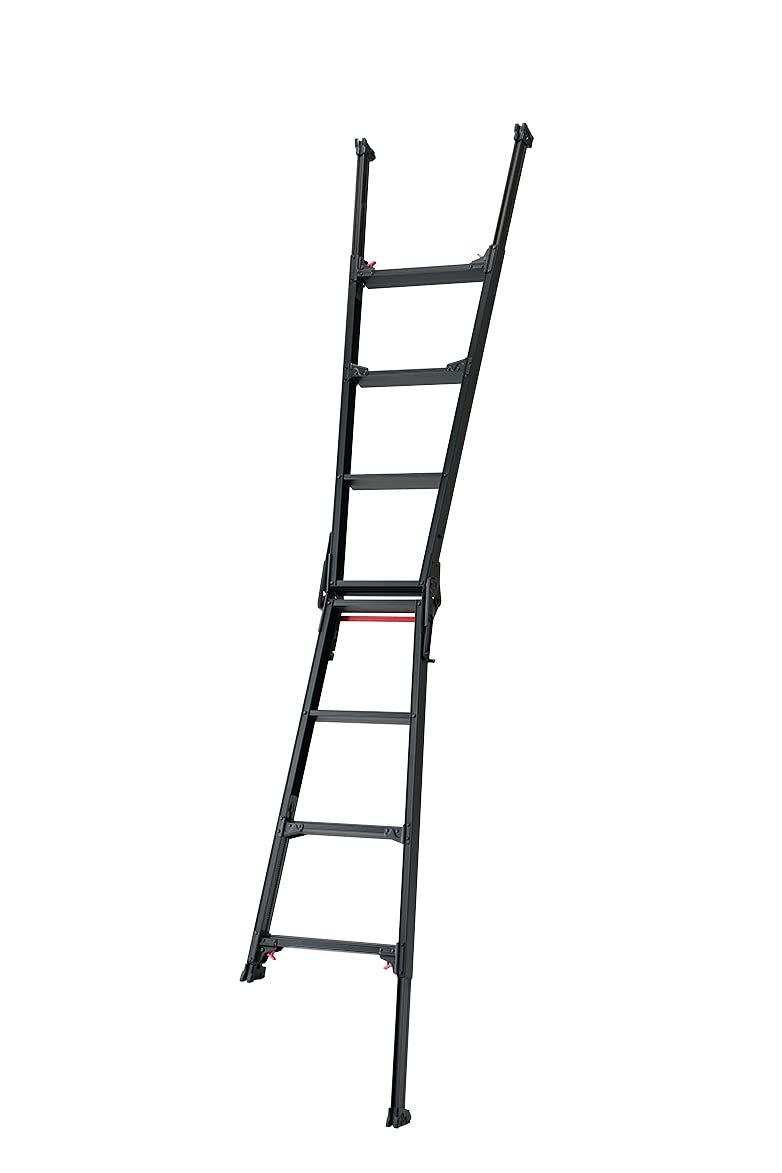 Hasegawa BLACK LABEL 伸縮式はしご兼用脚立 ワンタッチバー付 RYZB-12 a 4段 1.02~1.33 m 10909