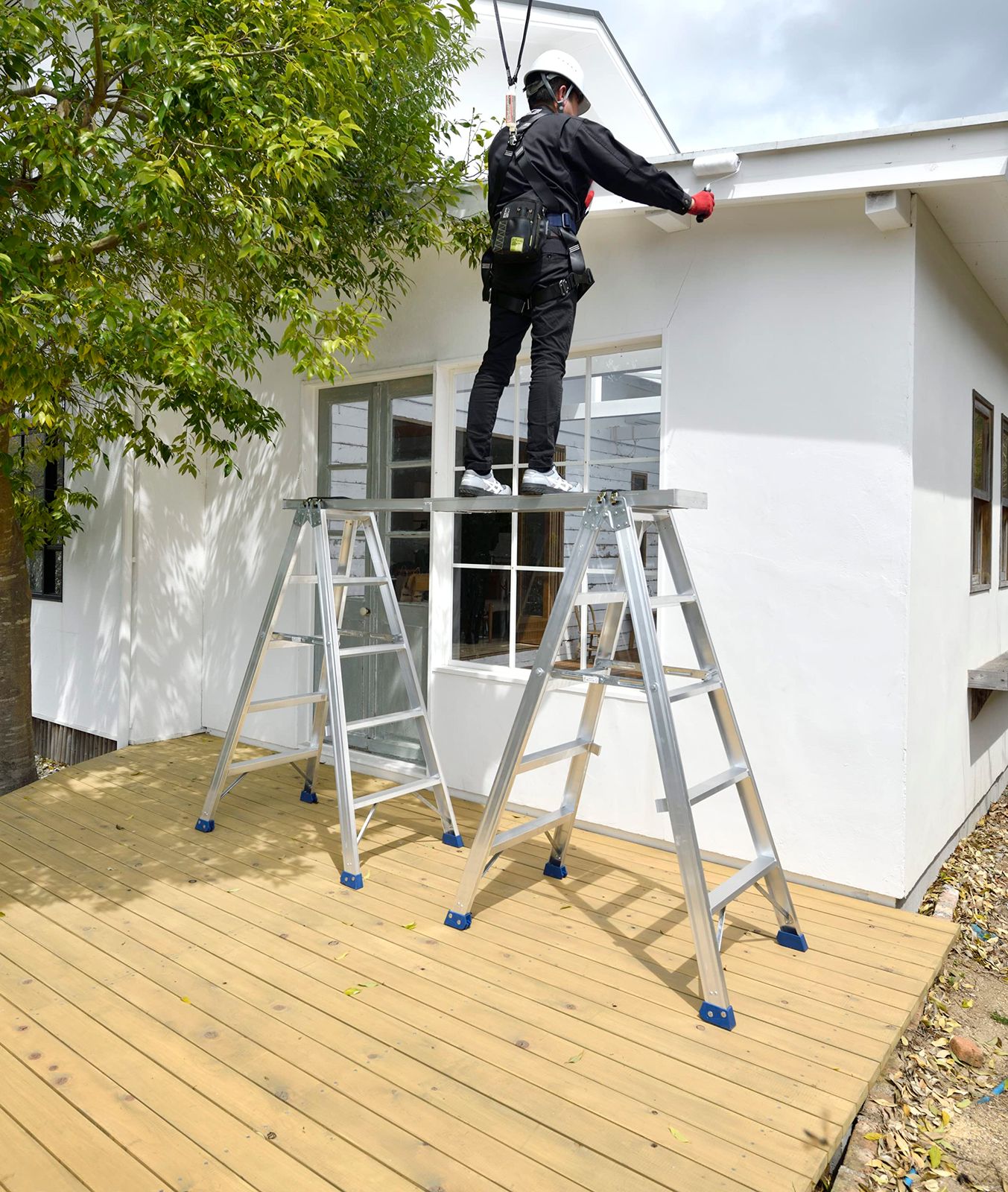  ピカ PiCa 伸縮足場板 アルミ製 STFD-2025 1.15 m～2.0 m 軽量 伸縮式 耐荷重100 kg 高所作業 外壁塗装 DIY 清掃 リフォーム作業に最適な伸縮式足場板 作業板 脚立 踏み台 脚立 はしご 足場