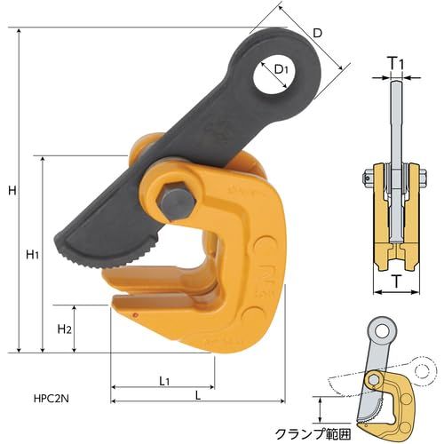 スーパーツール 水平横吊クランプ HPC 0.5 N