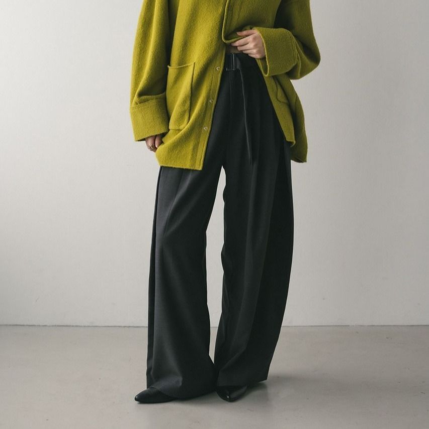 新品未使用 STYLEMIXER ウエストデザインサイドラップパンツ ワイドシルエット GRY sizeS 500IAT31-0571 管理番号:1009-2673
