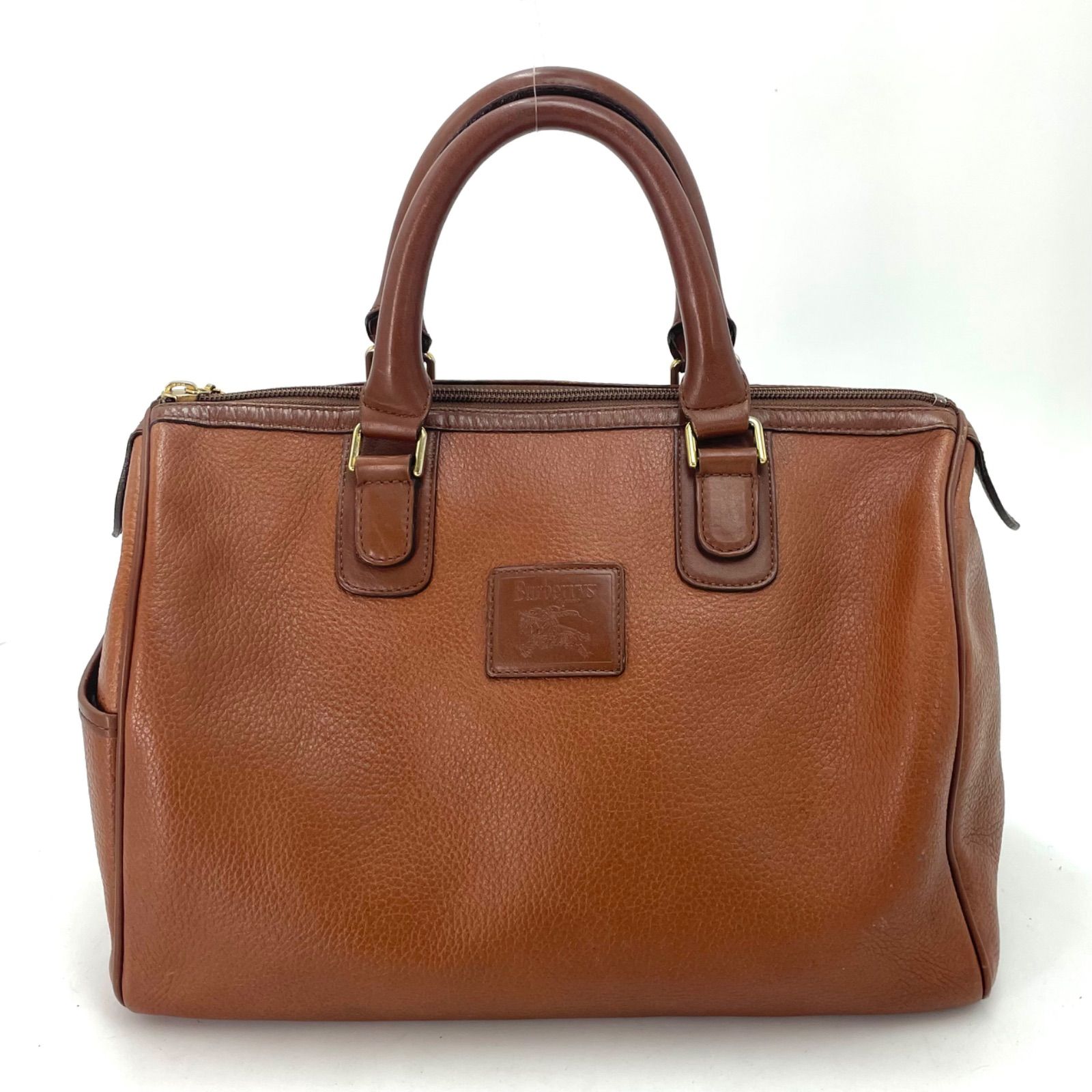 バーバリー ハンド ミニボストンバッグ 革 茶 旅行ビジネス GA154