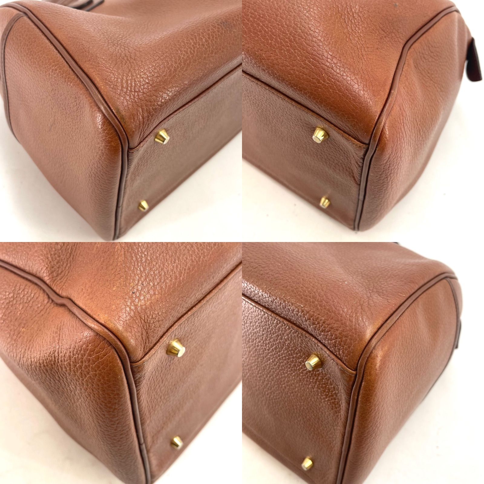 バーバリー ハンド ミニボストンバッグ 革 茶 旅行ビジネス GA154