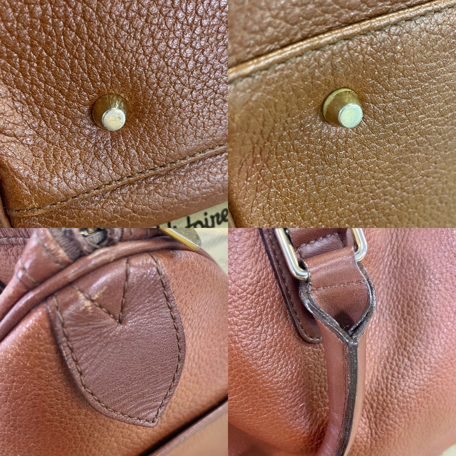 バーバリー ハンド ミニボストンバッグ 革 茶 旅行ビジネス GA154