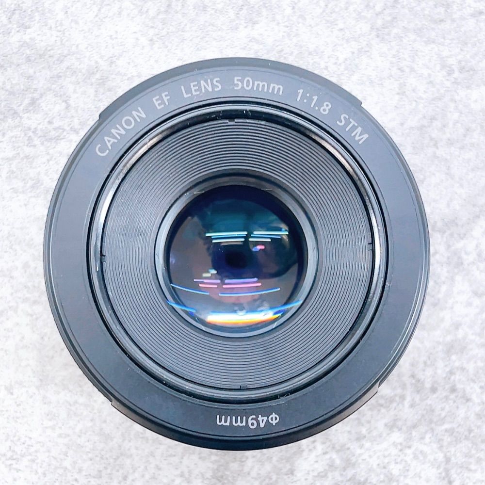 H-806 Canon EF 50mm F1.8 STM 単焦点レンズ ブラック 美品 動作確認
