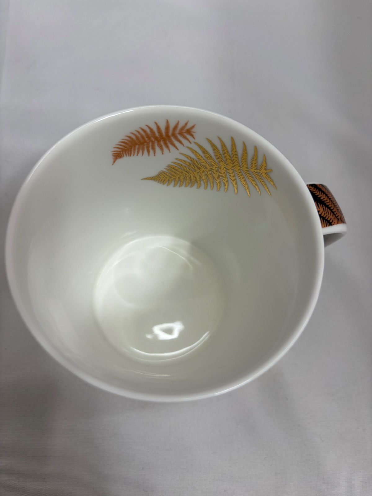  DUNOON ダヌーン ペアマグカップ Ferns White Black 横浜元町タカラダ 22金 マグカップ コーヒー ティーカップ