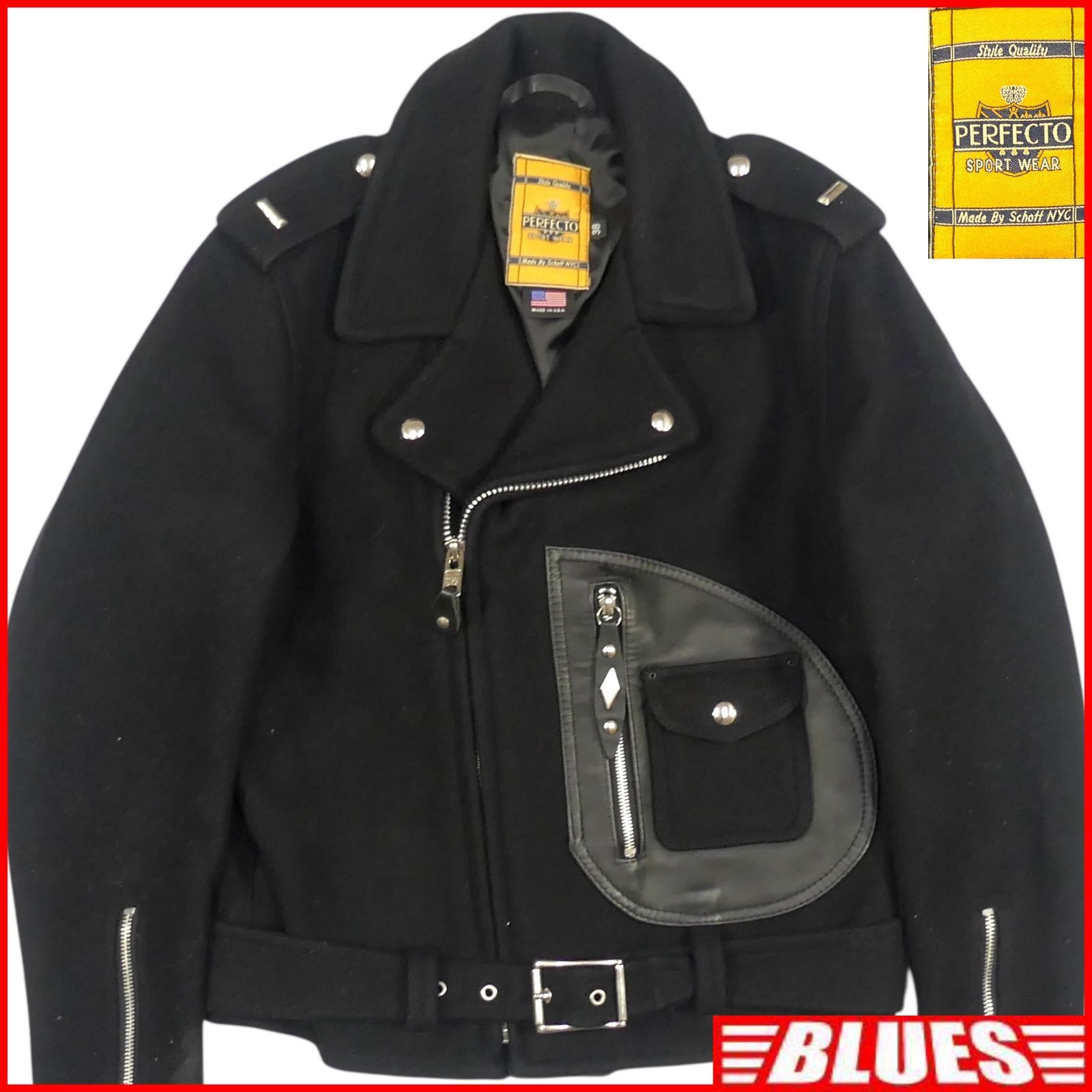Schott PERFECTO ショット パーフェクト ライダースジャケット M 黒 38 