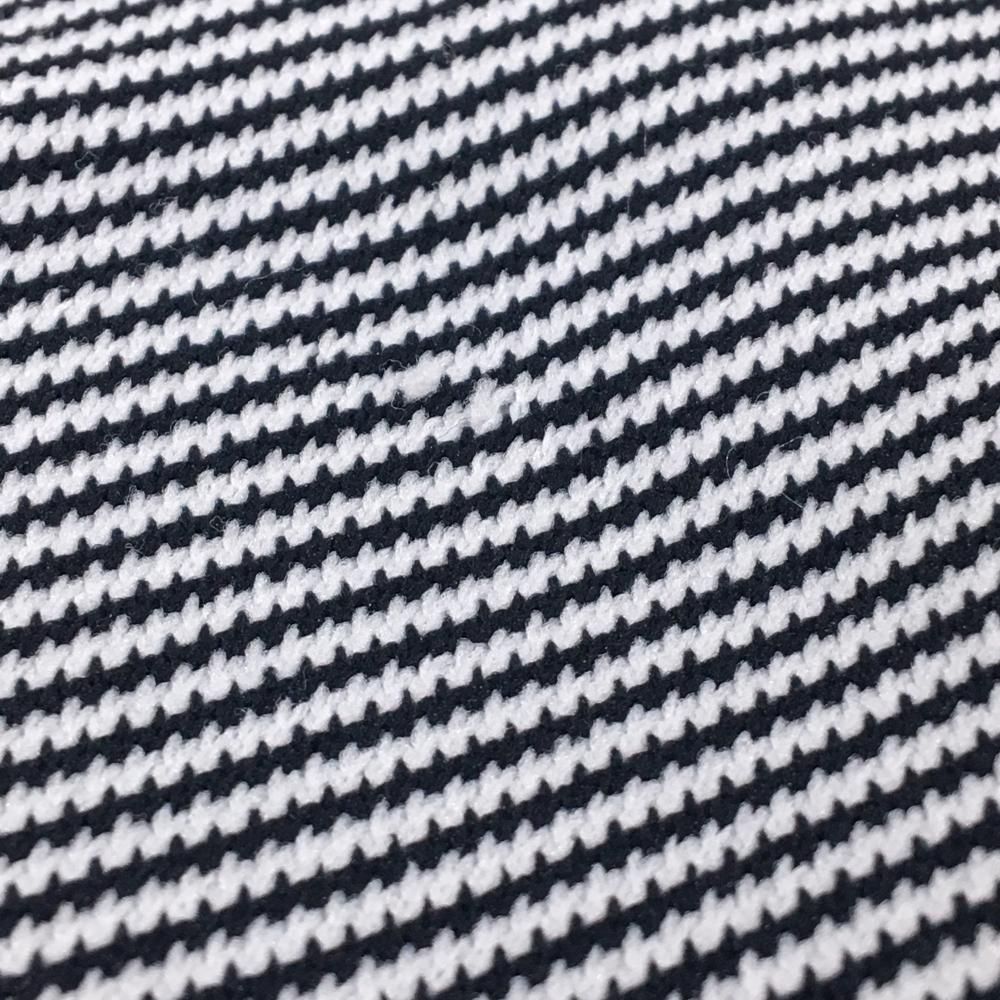 美品】パーリーゲイツ セーター 白×黒×オレンジ 斜めストライプ調