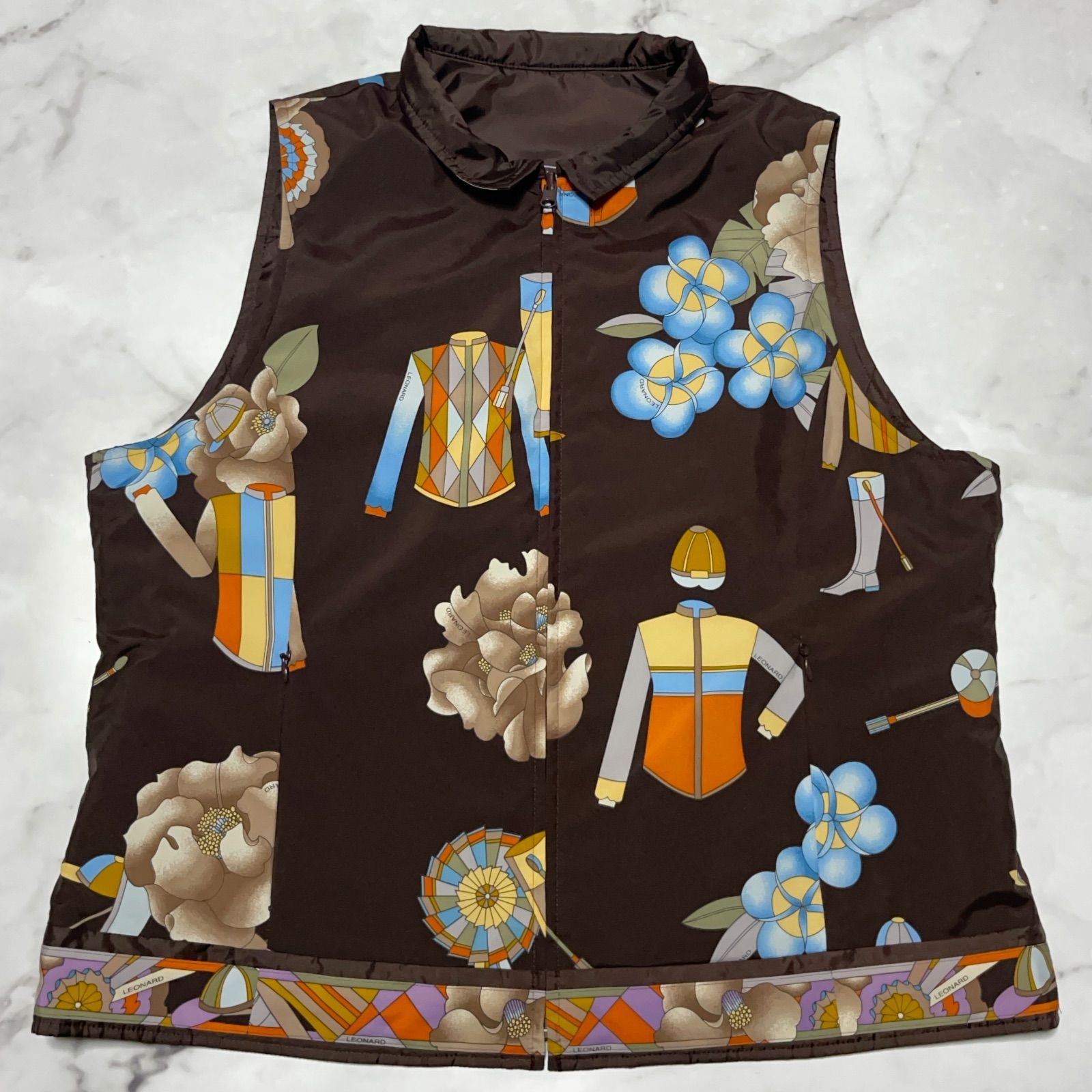 レオナール スポーツ LEONARD SPORT 花柄 フラワー 総柄 プリントロゴ