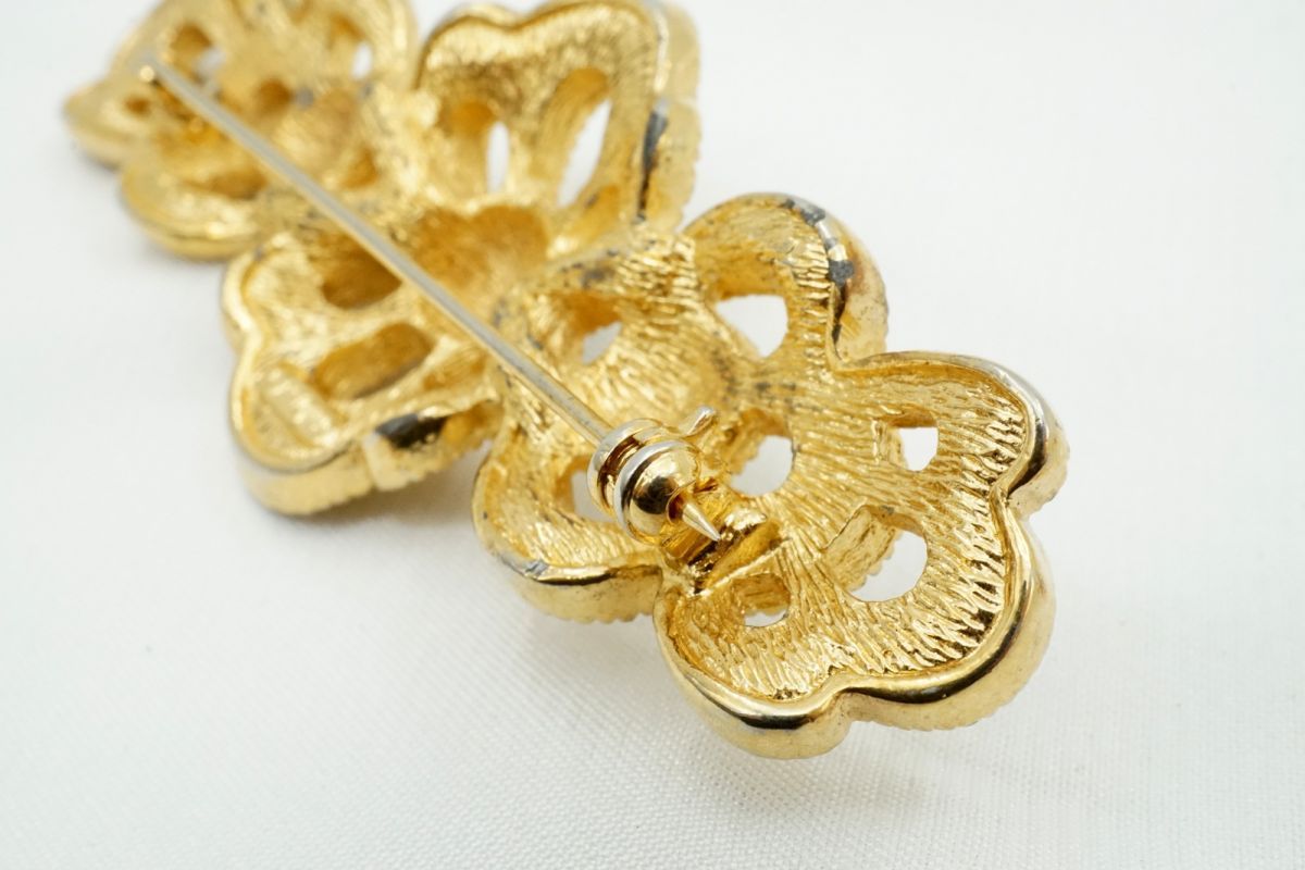 クリスチャン ディオール ヴィンテージ ブローチ ラインストーン