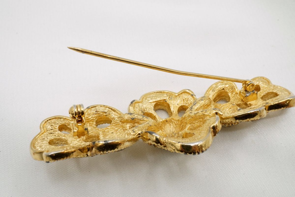 クリスチャン ディオール ヴィンテージ ブローチ ラインストーン