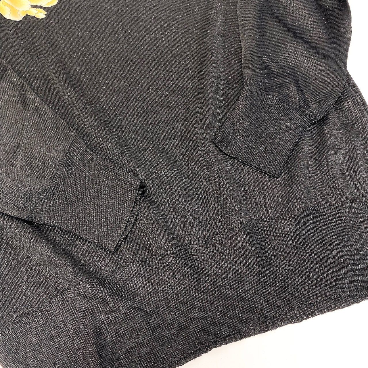 78a5【極美品】LEONARD レオナール ロングスリーブラメニット 美しい花